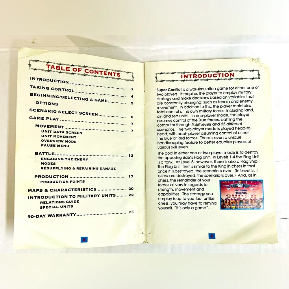 SUPER CONFLICT Instruction Booklet for 1991 Nintendo SNES.